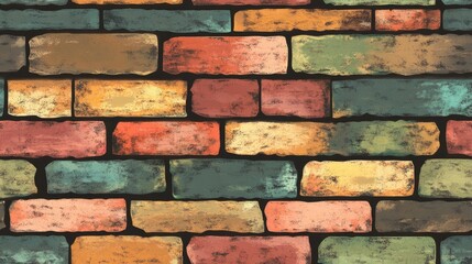 Brick Color Pattern Seamless Wallpaper Design Art Printable
