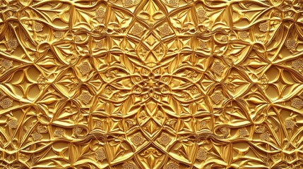 Seamless golden ornament in Arabian style intricate geometric design for elegant wallpapers and backgrounds
