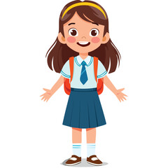 Portrait of a happy girl wearing a school uniform