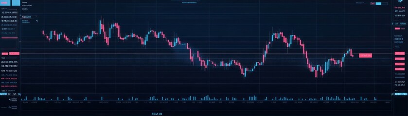 Naklejka premium A digital trading chart displaying price movements over time.