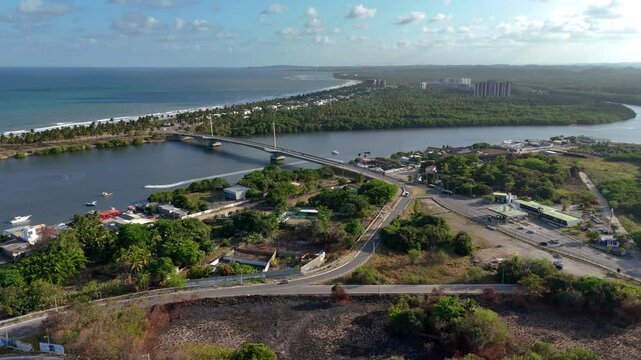 Ponte Arquiteto Wilson Campos J&uacute;nior - PRAIA Paiva, Cabo de Santo Agostinho - PERNAMBUCO PE DRONE 4K