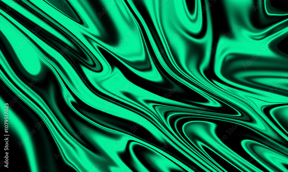 Poster a swirling abstract background in vibrant green and black hues, creating a dynamic and energetic pat