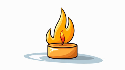 Elegant Burning Candle Decoration on White Background Vector