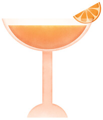 Orange juice in a champagne glass