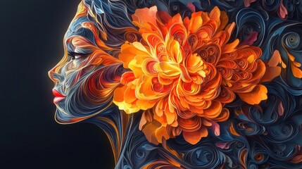 Spectral Peony: A Surreal Paper Quilling Fantasy