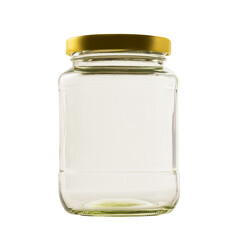 Empty glass jar isolated