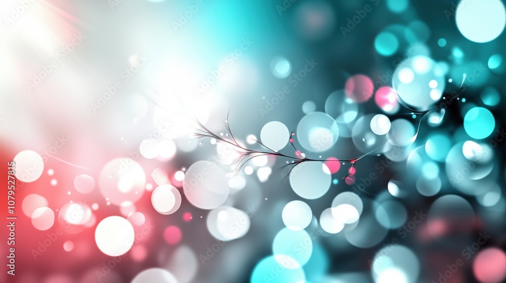 Poster abstract bokeh lights creating a vibrant and dynamic visual background image.