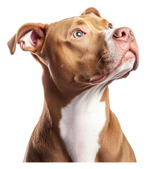 PNG A brown dog gazes thoughtfully towards the sky