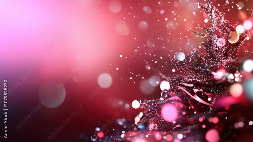 Poster abstract festive background with colorful bokeh lights and sparkling swirl in vibrant colors.
