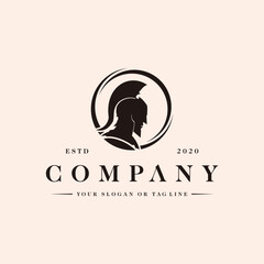 spartan silhouette logo design element vector template