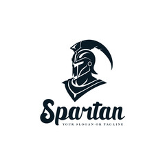 spartan silhouette logo design element vector template