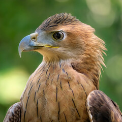 Naklejka premium Eagle bird isolated with blur green bokeh background