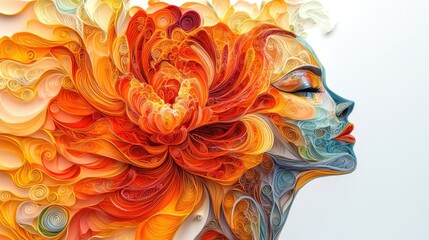 Spectral Peony: A Surreal Paper Quilling Fantasy