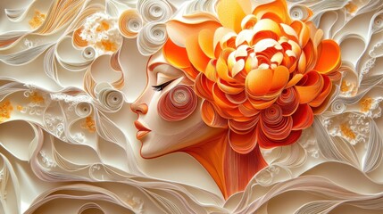 Spectral Peony: A Surreal Paper Quilling Fantasy