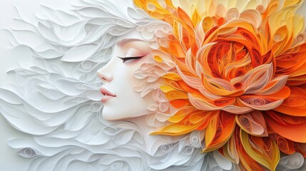 Spectral Peony: A Surreal Paper Quilling Fantasy