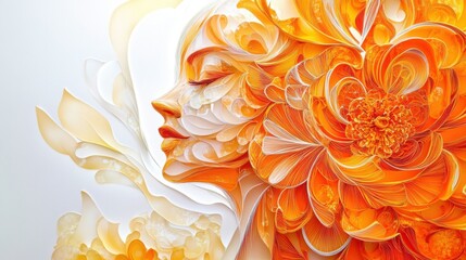 Spectral Peony: A Surreal Paper Quilling Fantasy