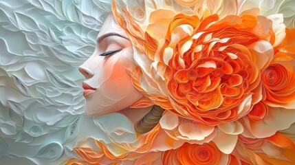 Spectral Peony: A Surreal Paper Quilling Fantasy