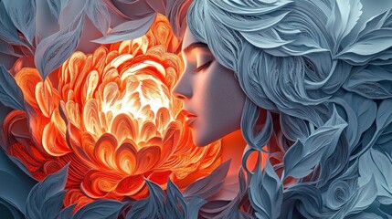 Spectral Peony: A Surreal Paper Quilling Fantasy