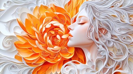 Spectral Peony: A Surreal Paper Quilling Fantasy
