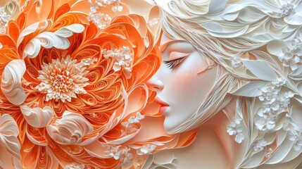 Spectral Peony: A Surreal Paper Quilling Fantasy