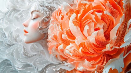 Spectral Peony: A Surreal Paper Quilling Fantasy