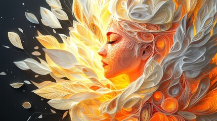 Spectral Peony: A Surreal Paper Quilling Fantasy