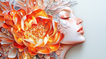 Spectral Peony: A Surreal Paper Quilling Fantasy