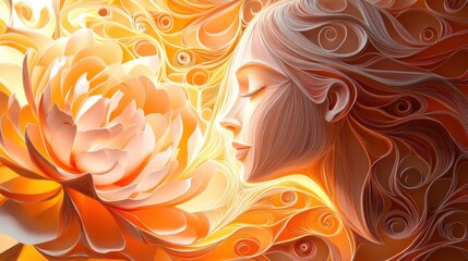 Spectral Peony: A Surreal Paper Quilling Fantasy