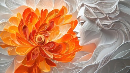 Spectral Peony: A Surreal Paper Quilling Fantasy
