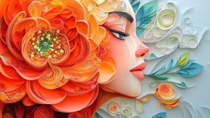 Spectral Peony: A Surreal Paper Quilling Fantasy