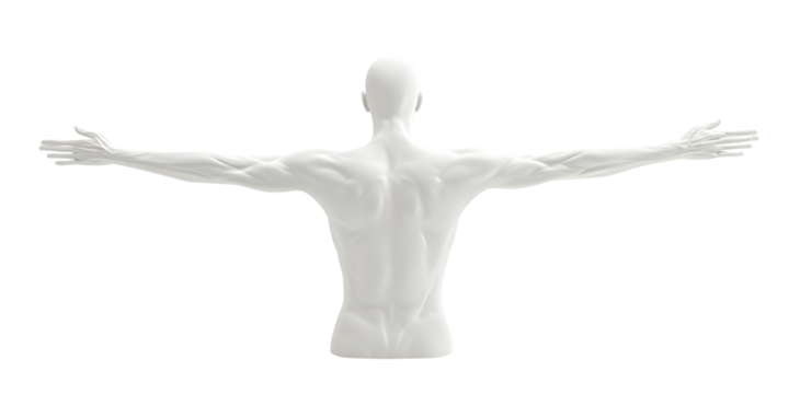 Abstract Human Form with Outstretched Arms, transparent background