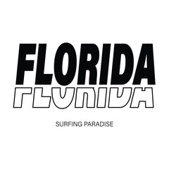 Florida Beach typography design with map vector. surfing theme badge design. For t-shirt prints, posters, stickers and other uses.