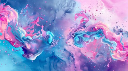 Wallpaper Abstract colorful paint mixing together forming fluid art pattern wallpaper