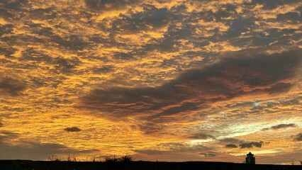 Obraz premium Orange sky in the hear of Fukuoka