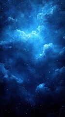 Obraz premium A serene blue cloudscape with a mystical atmosphere.