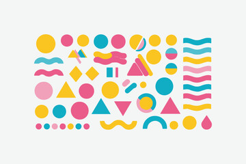 Set of original modern graphic geometric elements vector art, easily editable 