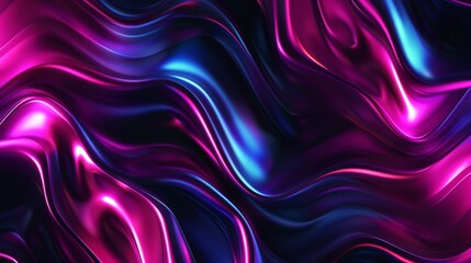 Fototapeta premium Wallpaper Abstract background forming a wavy pattern with a metallic texture, featuring vibrant and iridescent colors, perfect for wallpaper