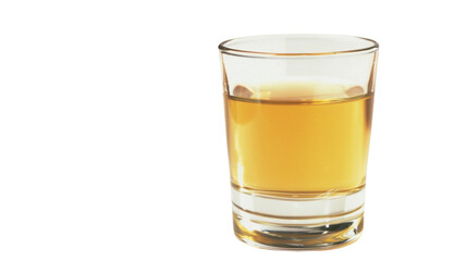 A shot of tequila on white transparent background


