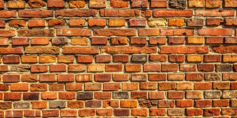 Naklejka premium Image of a brick wall with rough texture and aged appearance, brick, wall, texture, aged, background, construction