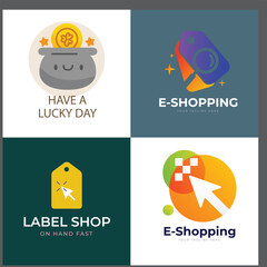 Shop supermarket store logo design elegant label design badge design vector logo