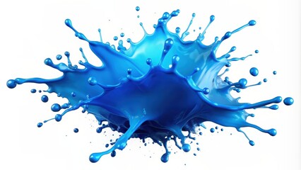 Fototapeta premium Blue paint splash falling or melting clip art, blue, paint, splash, falling, melting, clip art, abstract, creativity, artistic
