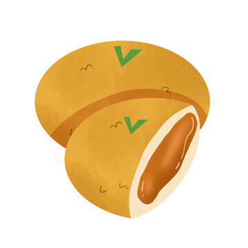 illustration of a typical Indonesian food misro with brown sugar filling