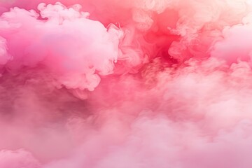 Fototapeta premium Pink smoke clouds in the sky. The smoke is pink and it looks like it's coming from a fire