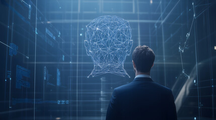 Head with binary code