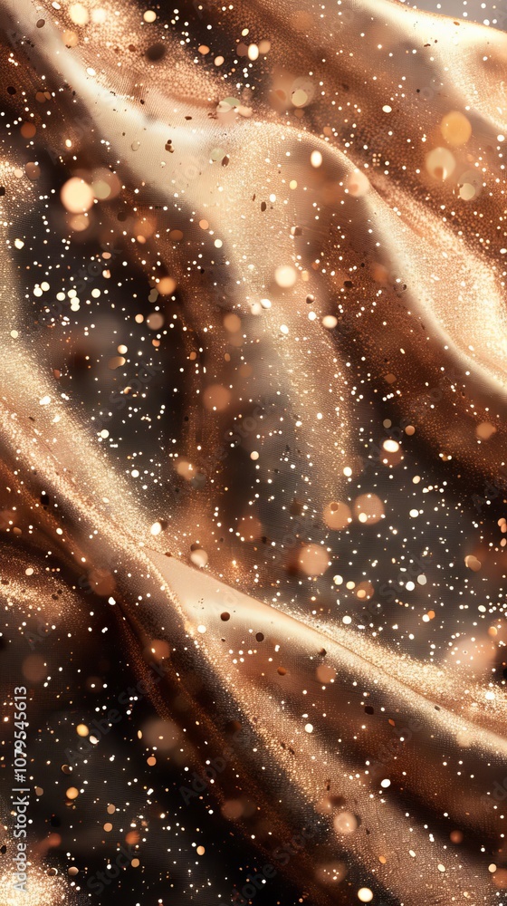 Poster glittering gold fabric with shimmering particles for luxurious background and glamorous surface text