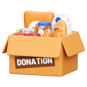 3d render food donation icon