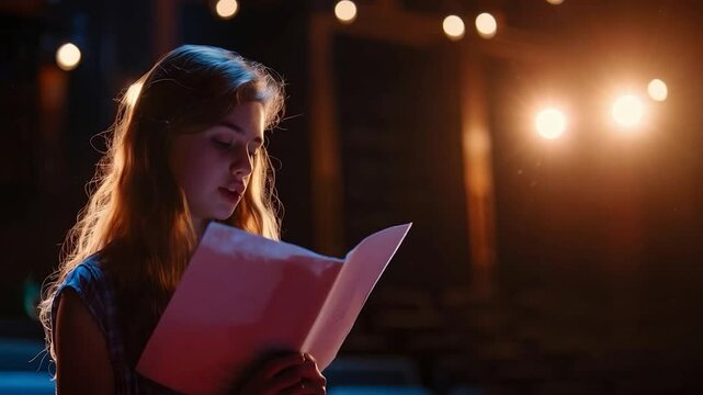 young teen teenager actress and actors on a theatre rehearsal	