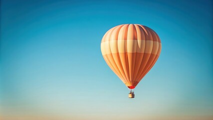 Fototapeta premium Minimalist peach fuzz colored hot air balloon flying against a clear sky , hot air balloon, peach fuzz, minimalistic