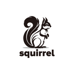 squirrel Silhouette logo design element vector template