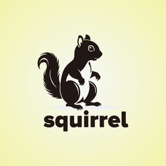 squirrel Silhouette logo design element vector template